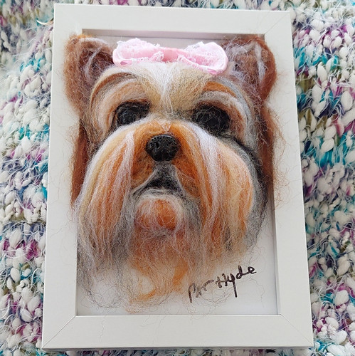 Framed needle felted - framed, wool