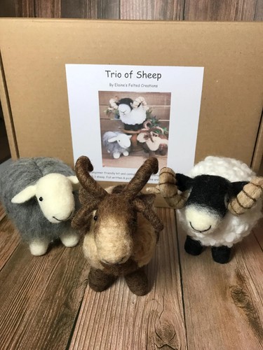 Trio sheep needle felting - of,