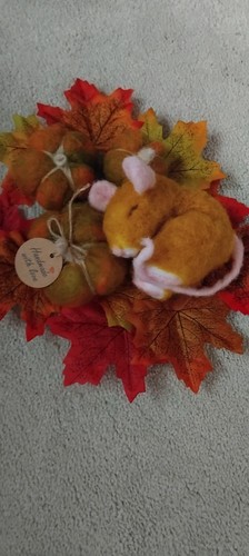 Needle felted pumkins mouse - needle,