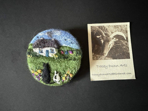 Handmade needle felted brooch - handmade,