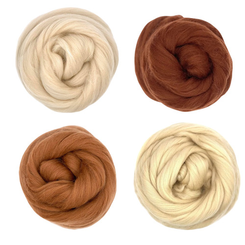 Merino needle felting - needle, oak
