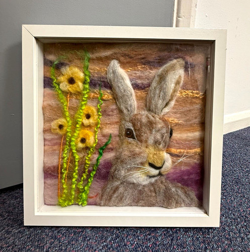 Handmade needle felted - felted, framed