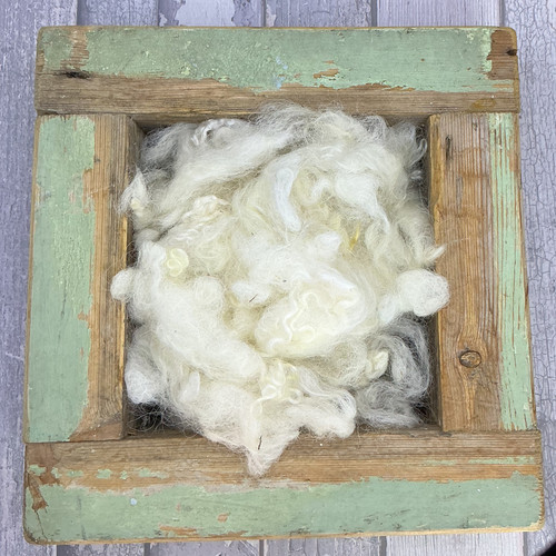 Natural white curly wool - white, locks