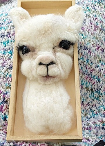 Handmade needle felted white - handmade,