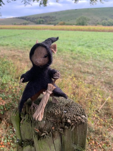 Handmade needle felted witch - handmade,