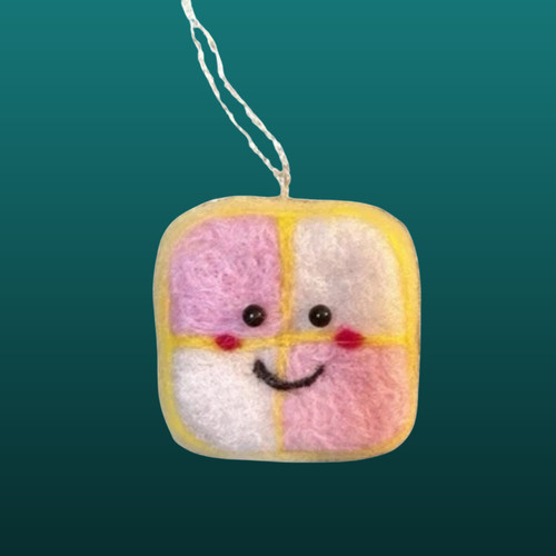 Needle felted battenberg cake - felted,