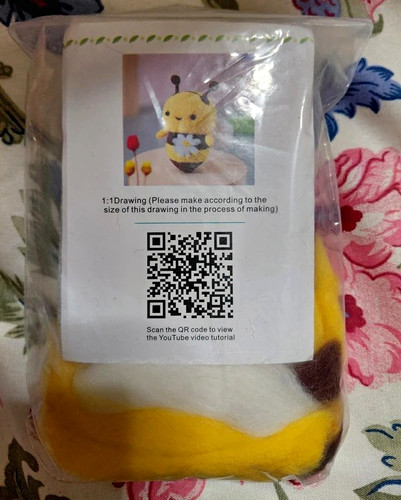Needle felting diy kit bee - felting,