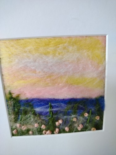 Needle felted seascape picture - needle,