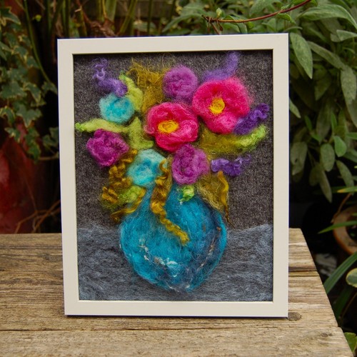 Needle felted wool vase - felted,