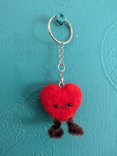 Needle felted heart - needle,