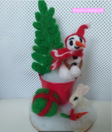Wool needle felted winter - wool,
