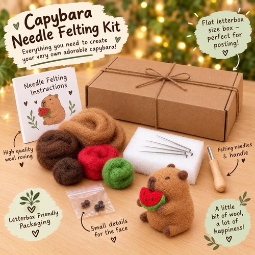 Capybara needle felting kit - capybara,