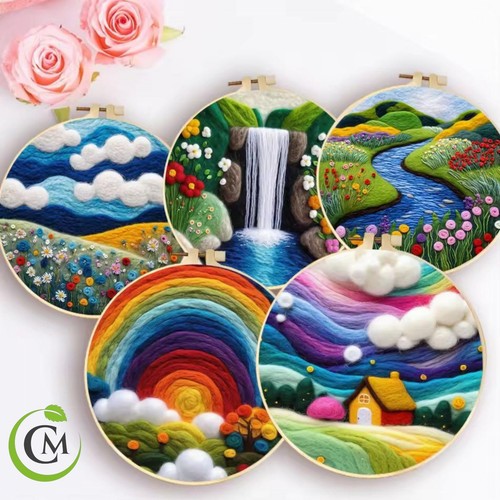 Wool felting painting kit - wool,